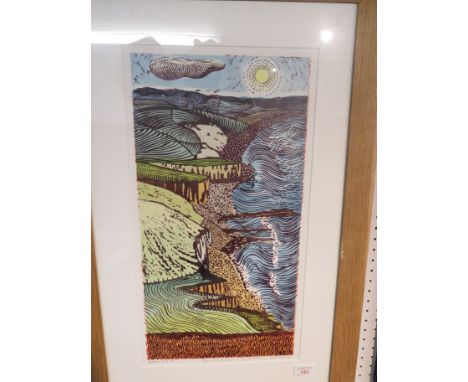 After Liz Somerville - 'From the Beacon to the Mouth', colour print, signed and titled in pencil, version 9 of 15, (50cm x 27