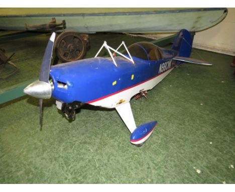 Scale flying model aeroplane Pitts S-2B, blue, single propeller with engine, overall length 150cm, no wings, A/F