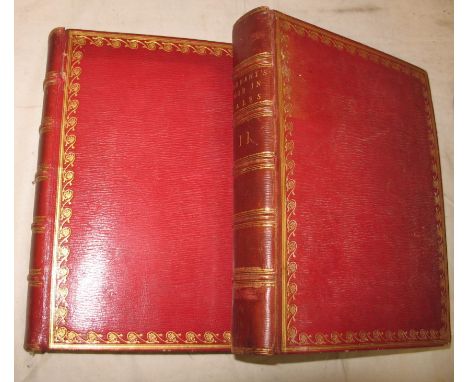PENNANT (Thomas) A Tour in Wales, 2 vols, 4to, wide margins, fine contemp. red straight-grain morocco gilt, a.e.g., (small pa