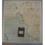 [MAP] O. S. Map 1830 [but later] of ca. 12 miles around Oxford hand-col'd, linen-backed, Stanford