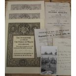 [ROYALTY] sm. q. of EPHEMERA regarding the Investiture of The Prince of Wales, 1911, incl. 3 x
