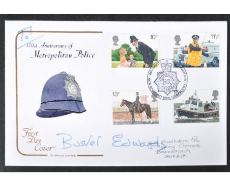 The Great Train Robbery - Ronald ' Buster ' Edwards (1931-1994) - autographed 150th Anniversary Of The Metropolitan Police FD