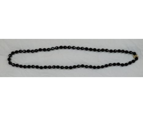 Black stone bead necklace with H/M gold clasp 