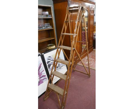 Vintage wooden step ladder by Lattis Step 