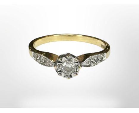 An 18ct gold diamond-set ring, size O CONDITION REPORT: 2.8g