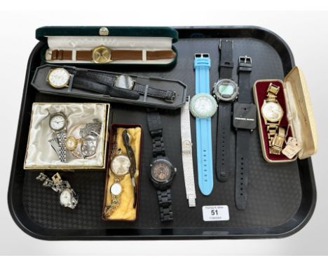 A group of lady's and gent's wristwatches, ring watch etc