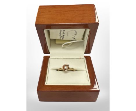 A Welsh Clogau gold ring set with a small diamond, size O CONDITION REPORT: 2.1g