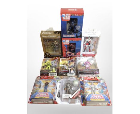 10 Mattel, Bandai and other figurines including Star Wars, Power Rangers, DC, Game of Thrones, etc., boxed.