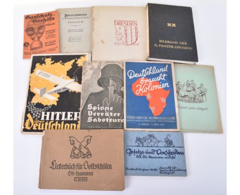 A Selection of Books Relating to the Third Reich. Hitler über Deutschland a text/photo book, with library stamp for SA der NS