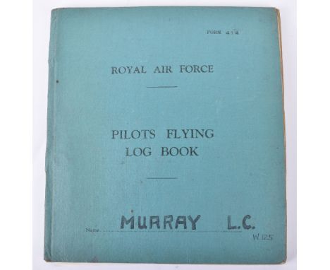Important and Rare Air Training Auxiliary (ATA) Pilots Flying Log Book to Lesley Cairns Murray, Killed in a Crash while Flyin