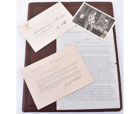 Historically Important and Interesting Desk Writing Folder Removed from Adolf Hitler’s Personal Desk in the Munich Fuhrerbau,