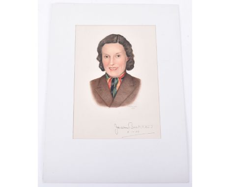 Alex Statters - Aviation Interest Jean Batten CBE OSC (1909-1982), fine portrait showing her smiling looking to her front sig