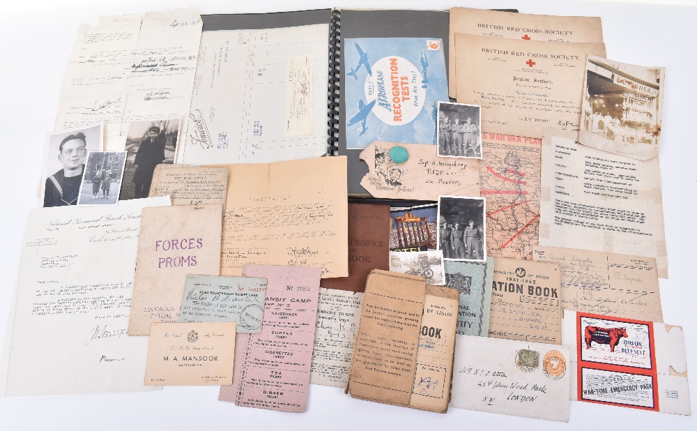 Mixed British WWII Ephemera. A folder of various items of paperwork ...