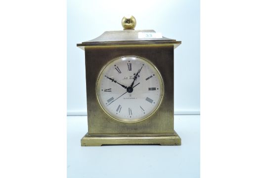 A Brass Bodied Desk Top Clock By Seth Thomas Quartzmatic