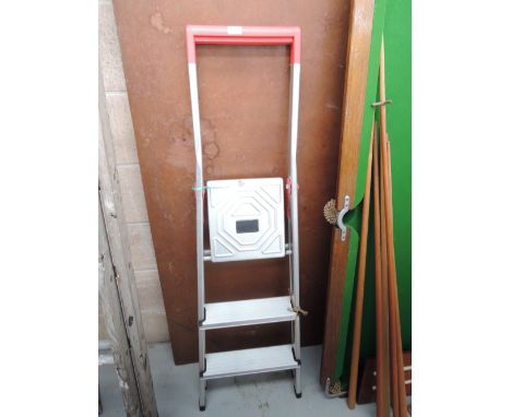 A set of aluminium step ladders