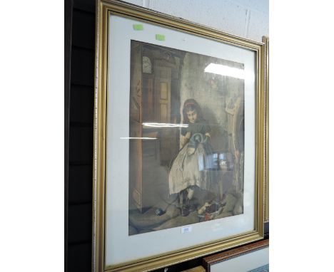 A large full colour print of skullery maid sewing