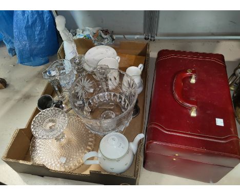 A Spode group, mother and child; a boxed desk set; glassware and vanity set, Laura Ashley tea for two set 