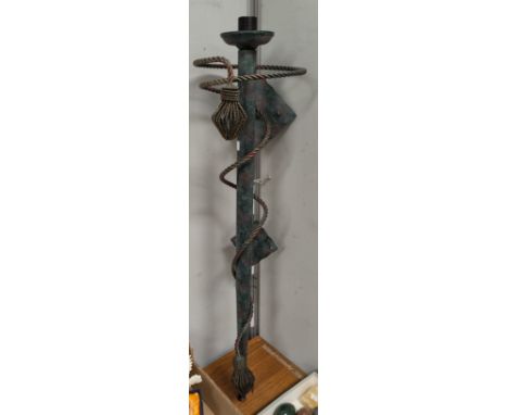 A 'torchère' wall light and shade in the medieval style 