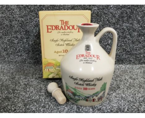 70cl decanter of the Edradour single highland malt scotch Whisky - aged 10 years, still sealed with original stopper and box