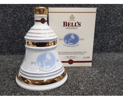 Limited edition Bells extra special 70cl old scotch whisky decanter - Alexander Graham Bell Christmas2001, still sealed with 