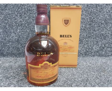 1 litre bottle of Bells fine old scotch whisky, Perth Scotland, still sealed with original box