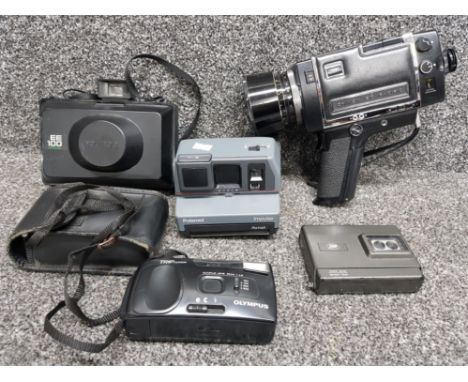 Polaroid cameras EE100 special and Impulse, Chinon 310 Pacific cam recorder and two other cameras