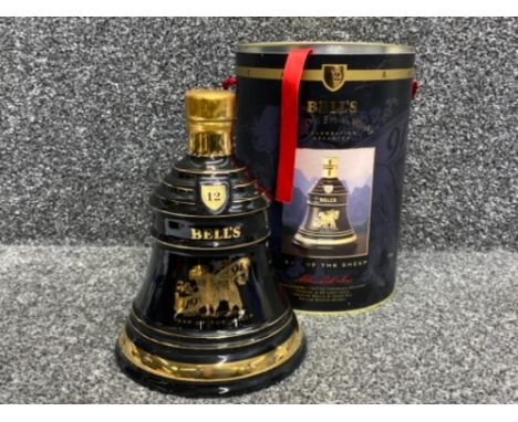 Bells fine old Scotch whisky celebration decanter - year of the sheep 75cl, superbly crafted Wade decanter finished in 22ct g