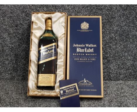 Bottle of Johnnie Walker blue label scotch whisky, 75cl &amp; still sealed, with original box