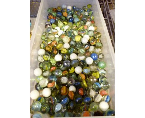Large box of vintage marbles 