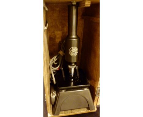 Cased Baker London model 1900 monocular microscope with electric light