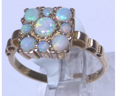 9ct gold vintage fancy opal ring , size M