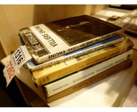 Collection of vintage motorcycle maintenance instruction books 