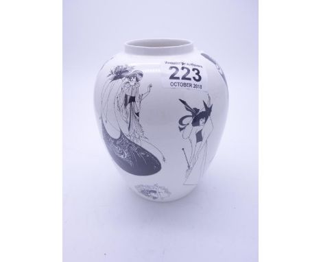 Beardsley, a Poole pottery vase decorated with Beardsley style figures, 