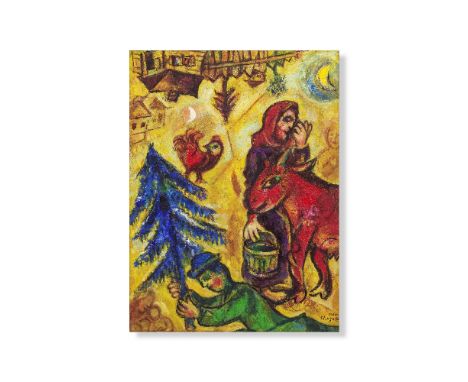MARC CHAGALL (1887-1985) Le sapin bleu   signé 'Marc Chagall' (en bas à droite) ; signé 'Marc Chagall' (au revers)  huile sur