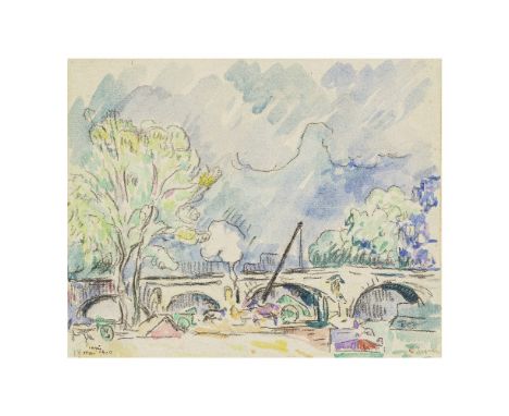 PAUL SIGNAC (1863-1935)Paris. Le Pont-Marie signé 'P. Signac' (en bas à droite), inscrit et daté 'Paris Mai 1910' (en bas à g