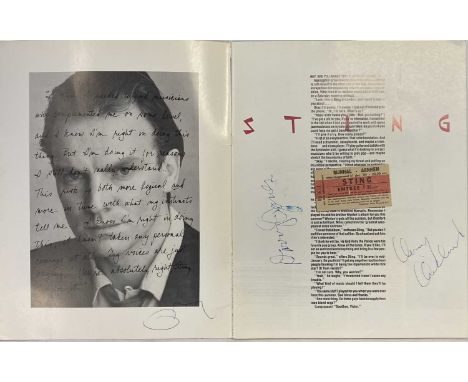 Collection of signed items to include: 1985 Sting concert programme signed to inner by Sting, Kenny Kirkland and Darryl Jones