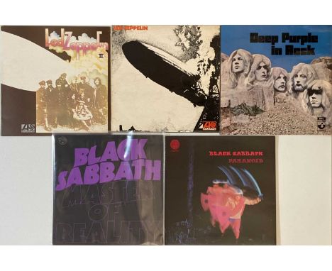 Classic LPs with these 5 x early/original UK copies. Titles are Master Of Reality (WWA 008, RE - Ex+/VG+, note housed with wh