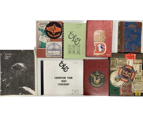 A collection of ephemera from a member of the ELO touring party circa 1970. Includes: five personal planners with tour dates 