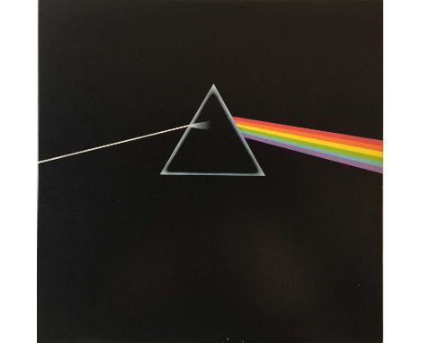 Superb condition complete original UK 'crossover 1st' pressing of the iconic 1973 LP from Pink Floyd. The record ('solid blue