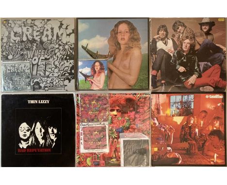 A magic collection of around 45 classic rock/ blues rock LPs. Artists/ titles include Traffic inc S/T (ILPS 9081T, pink bulls