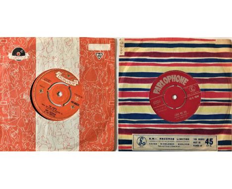 Excellent pack of 2 x early 7" releases from the fab four. Titles are Love Me Do (UK original pressing, red Parlophone labels