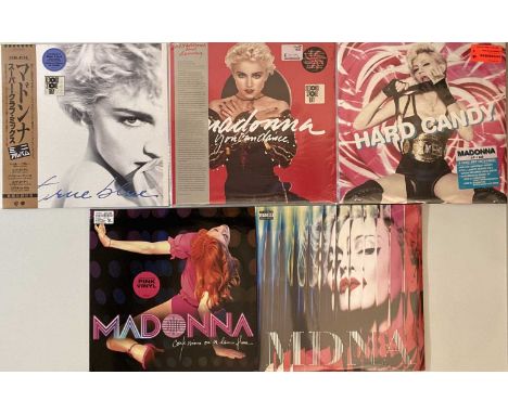 Here we have a lovely pack of 5 LPs by Madonna, all modern pressings. Titles include Hard Candy (1-479072, 3 LP set includes 