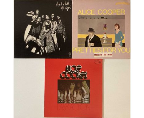 Totally 'killer' selection of 3 x original US promo early title LPs from Alice Cooper. Titles are Pretties For You (STS 1051 
