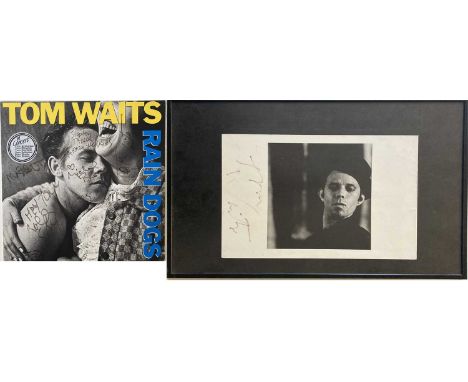 Tom Waits memorabilia to include: EU copy of Tom Waits - Rain Dogs signed to front of LP sleeve by Tom Waits and four touring