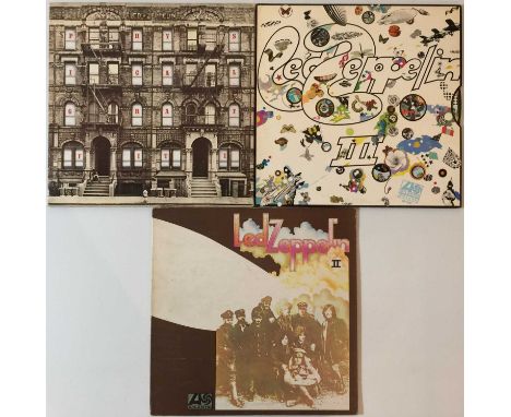 Super smart bundle of 3 x early/original UK pressing LPs from Led Zep. Titles are II (original UK pressing, plum Atlantic 588