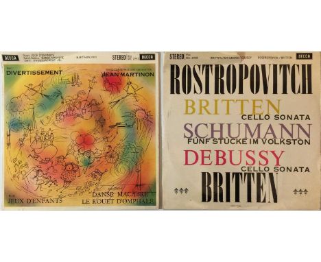Lovely bundle of 2 x ED1 label Decca SXL LP releases. Works are Rostropovich/Britten performing Britten, Schumann and Debussy