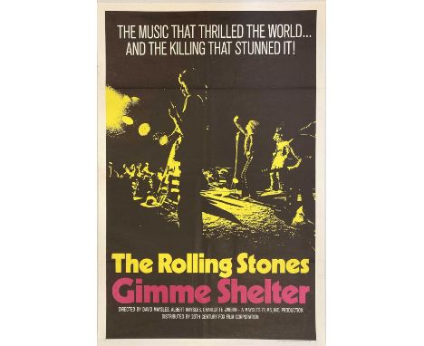 An original US one-sheet poster (approx 27 x 41") for The Rolling Stones concert film 'Gimme Shelter'. NM condition, though w