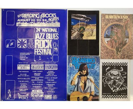 Hawkwind memorabilia to include: 1974 programme, Astounding Sounds programme, Reading 1977 programme, 1980 tour programme, tw