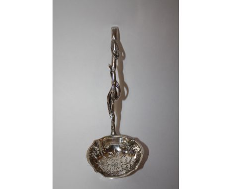 AN ART NOUVEAU STYLE HALLMARKED SILVER SIFTER SPOON