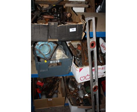 FIVE BOXES OF TOOLS ETC